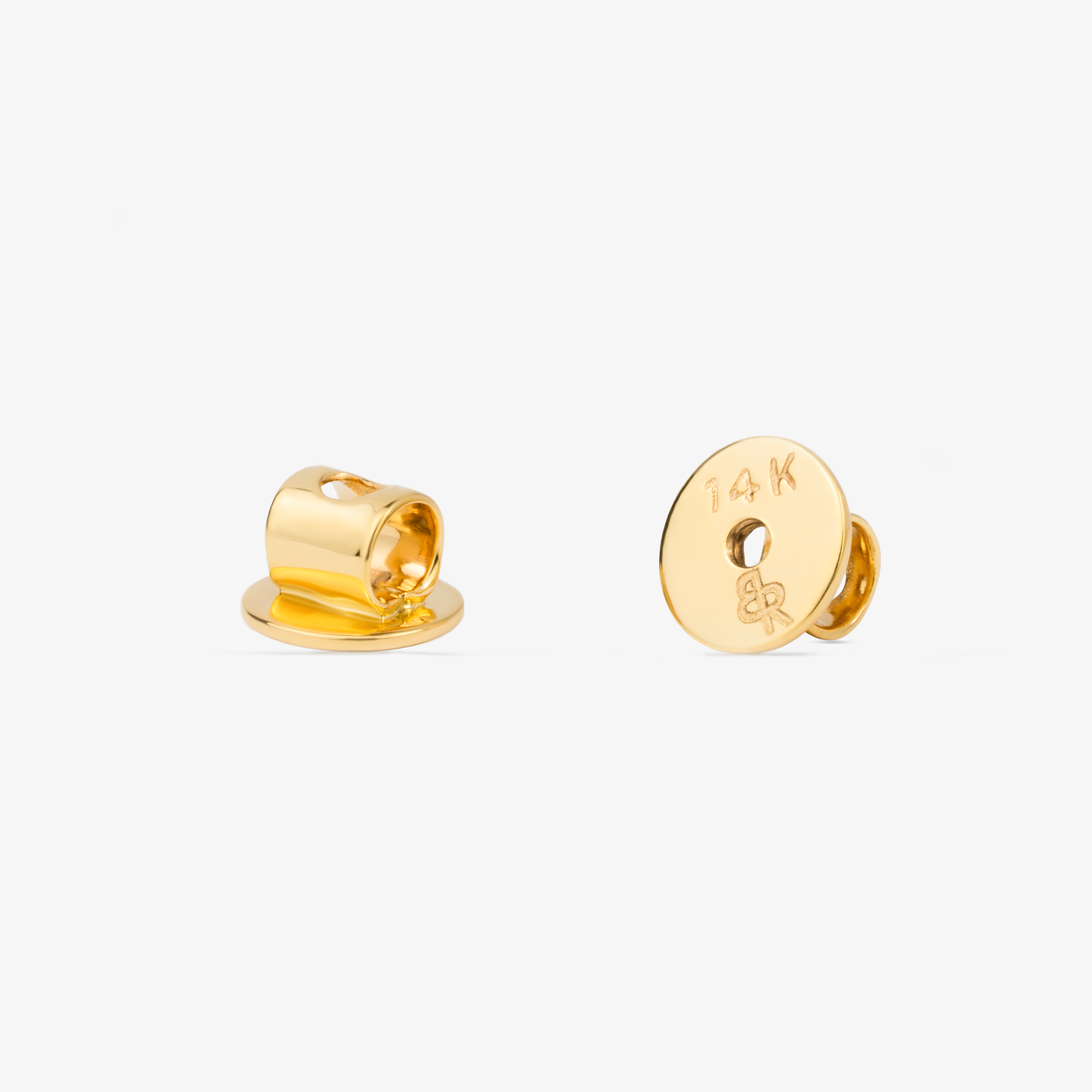Square Stud Earrings In 14K Solid Yellow Gold With Diamonds